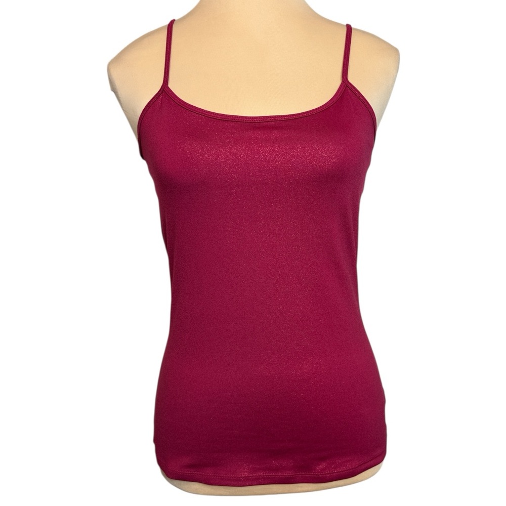 White House Black Market EUC Red Metallic Stretch Camisole Size Small